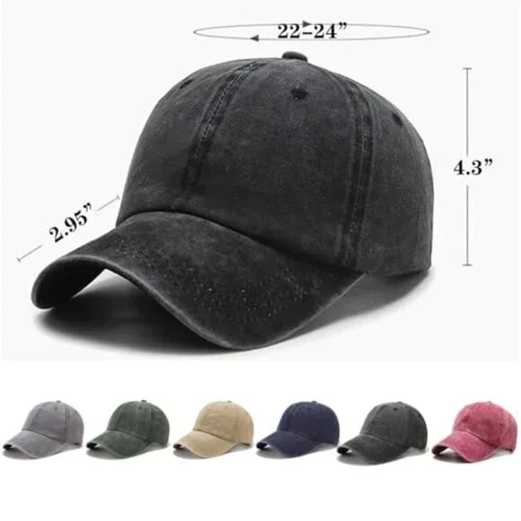 Vintage Distressed Baseball Cap Unisex Adjustable Retro Golf Hat Classic Style - Picture 3 of 7
